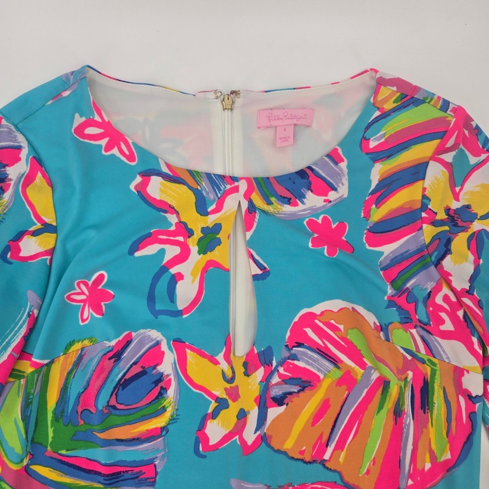 Lilly Pulitzer Fairfield Dress Sea Blue Summer Haze Engineered Women's Small EUC - Picture 3 of 13